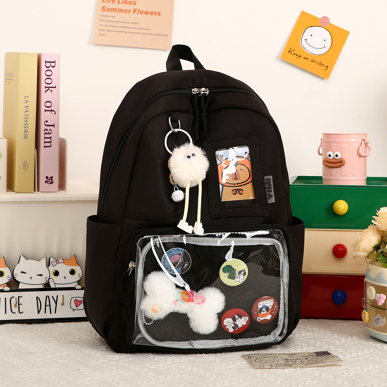 Large-capacity backpacks with pain layers for primary school students from grades three to six, waterproof backpacks for girls, and study kits for junior high school students Specification drawing