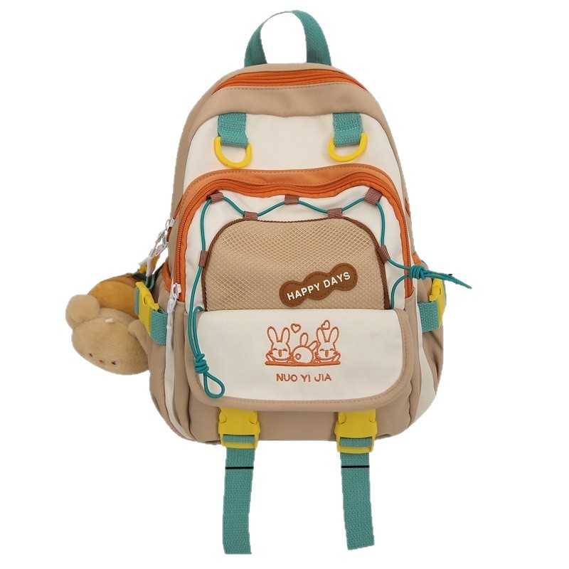 The new 2025 schoolbag with a school style and contrasting colors is a lightweight and mini backpack. It's a cute and fresh girl's backpack Item Picture