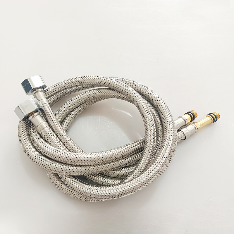 304 stainless steel braided hose, kitchen sink, cold and hot water faucet, water inlet pipe, washbasin faucet, pointed pipe Specification drawing