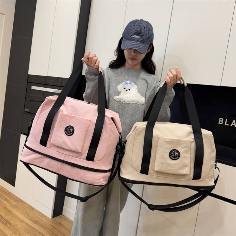 New large-capacity handbag, short-distance business trip expandable yoga bag, dry and wet separation cool fitness bag Specification drawing