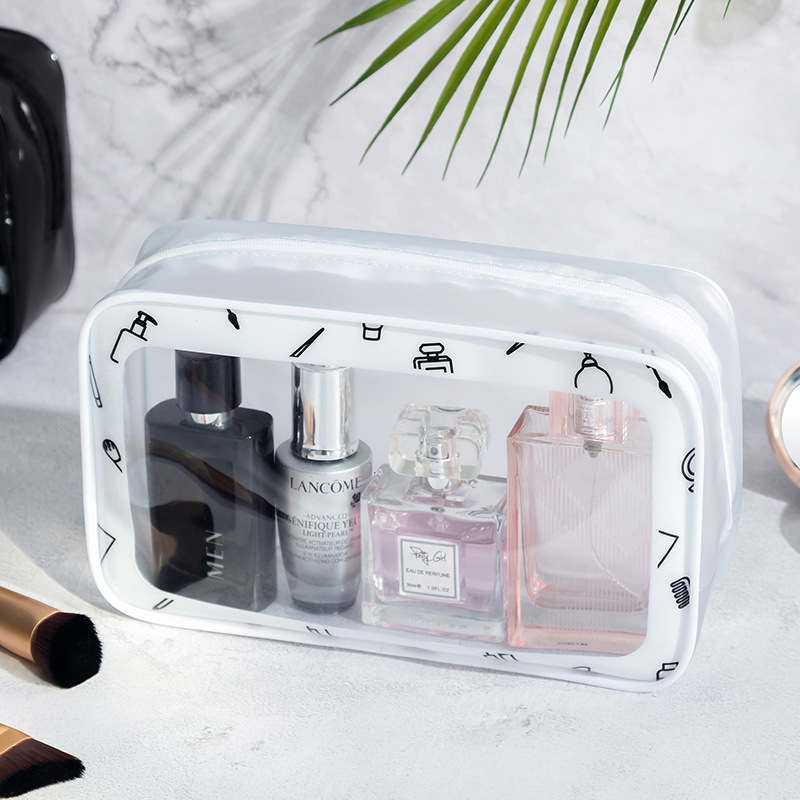 Wholesale pvc transparent cosmetic bags, waterproof zipper bags, new cosmetic storage bags, large-capacity travel toiletries Specification drawing