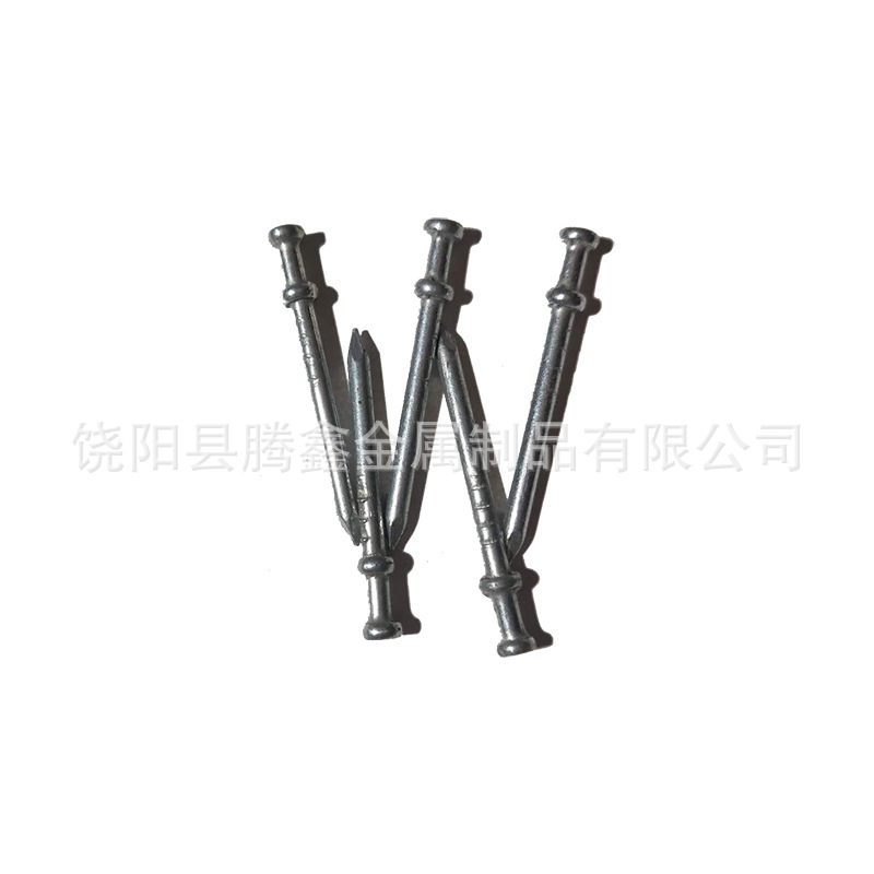 Special-shaped nails, galvanized Q235 double-cap nails, special-shaped iron nails wholesale, double-cap railway engineering, high-speed building materials, double-cap nails Item Picture