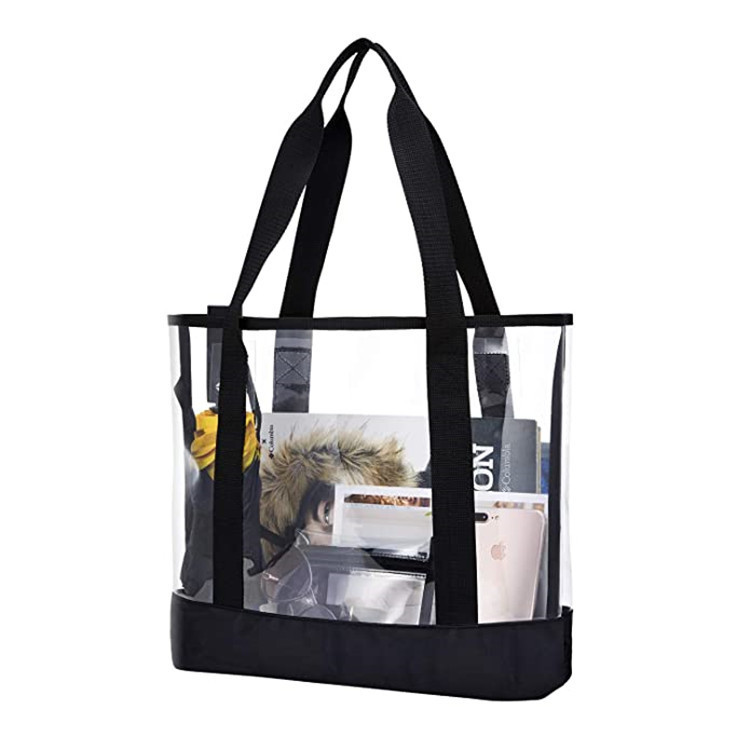 Wholesale cross-border PVC single-shoulder hand-carry supermarket shopping bags, popular makeup bags, large-capacity travel portable storage bags full figure