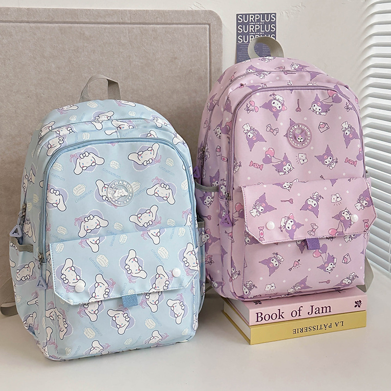 A new cross-border student backpack with large capacity and high appearance level. It is a cartoon, simple and casual backpack for junior high school and primary school students full figure