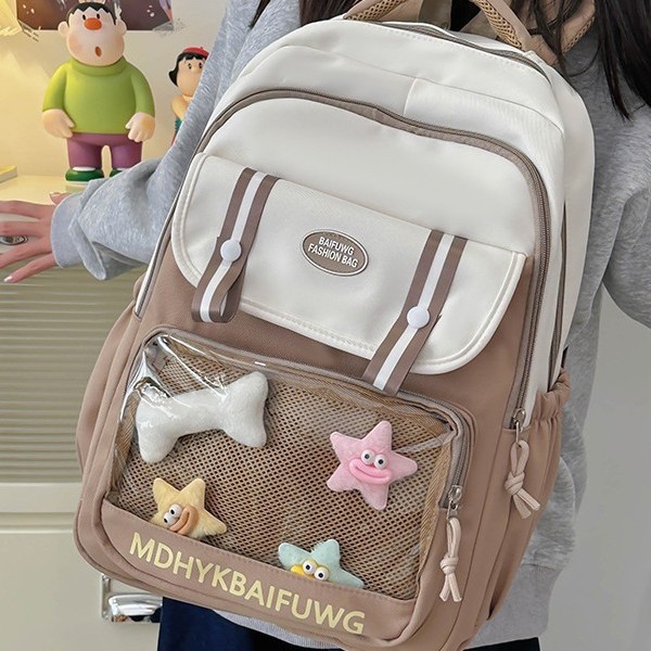 Transparent pain bags for girls, Japanese junior high school girls, high school students, class commuting backpacks, large-capacity schoolbags, backpacking trend Application Scenario