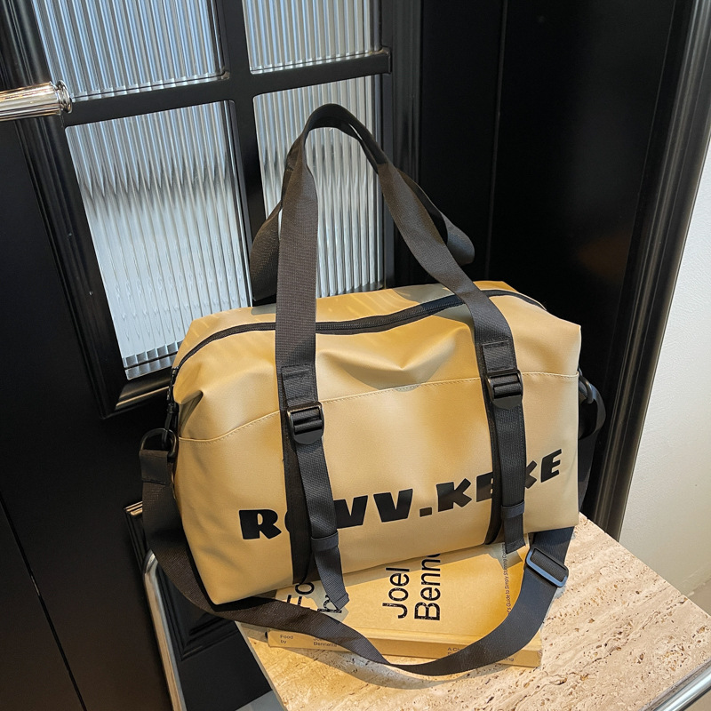 New fashionable letter business travel bag, large-capacity student accommodation luggage bag, dry-wet separation sports and fitness bag full figure