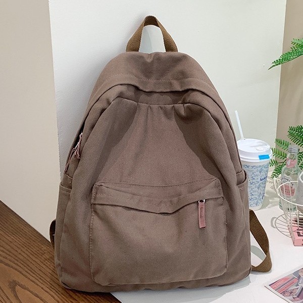 New Japanese-style solid-color fashionable backpacks, girls' schoolbags, girls' Korean-style high school lightweight backpacks, and girls' college students' backpacks details Picture