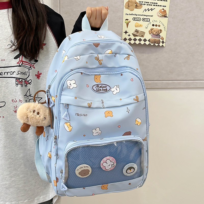 Junior high school girl schoolbag, Korean style Instagram forest-themed versatile, high appearance level girl backpack, large capacity backpack for middle school students details Picture