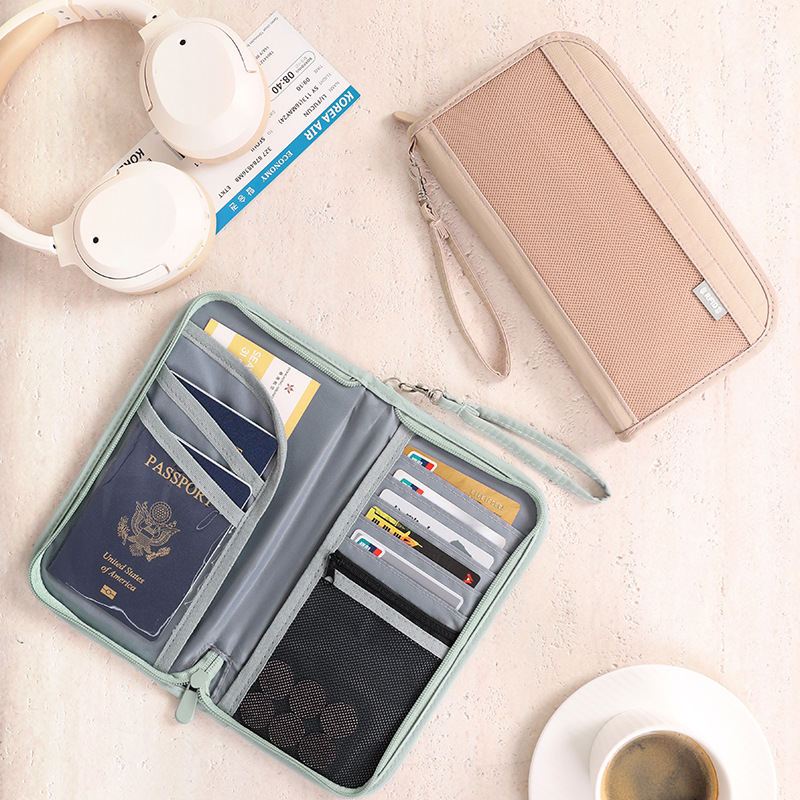 Customized travel passport bag, cross-border document bag, passport protective case, anti-theft card swiping bag, storage bag, finished product printing Specification drawing