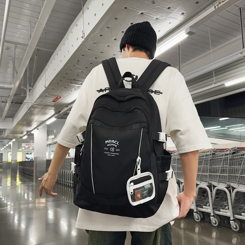 Korean-style schoolbag, lightweight and versatile, large-capacity backpack for junior high school students, stylish backpack for high school and college students Specification drawing