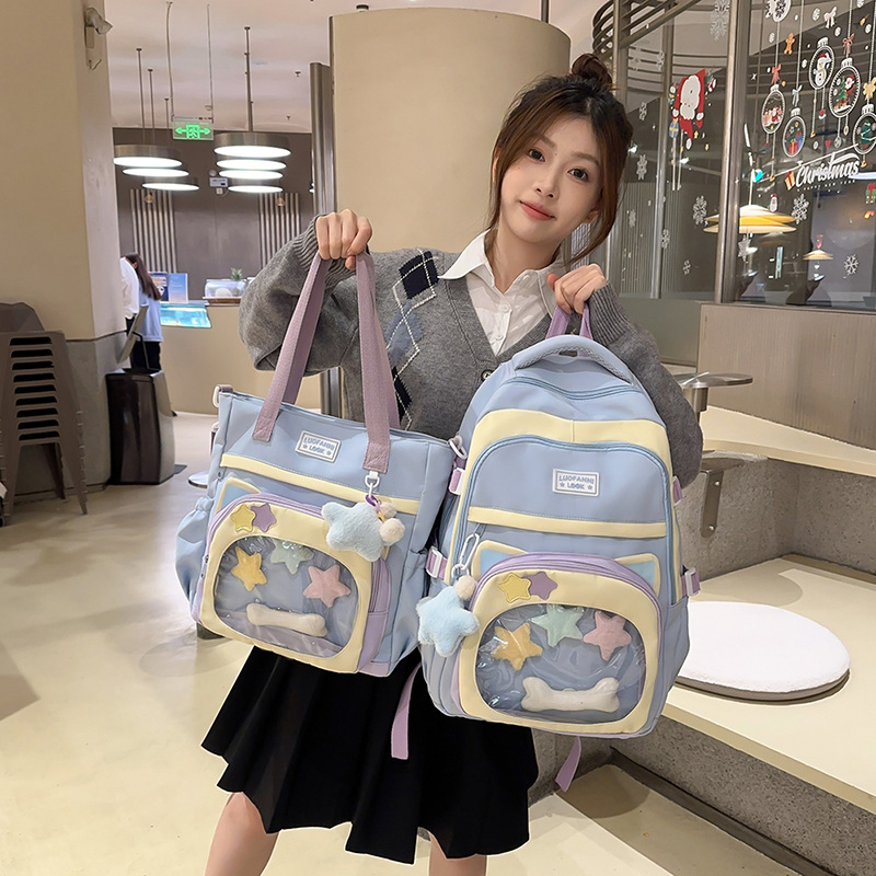 The new student bag of 2025 features a high level of appearance, large capacity, a fashionable and simple backpack for commuting, and a single-shoulder bag Application Scenario