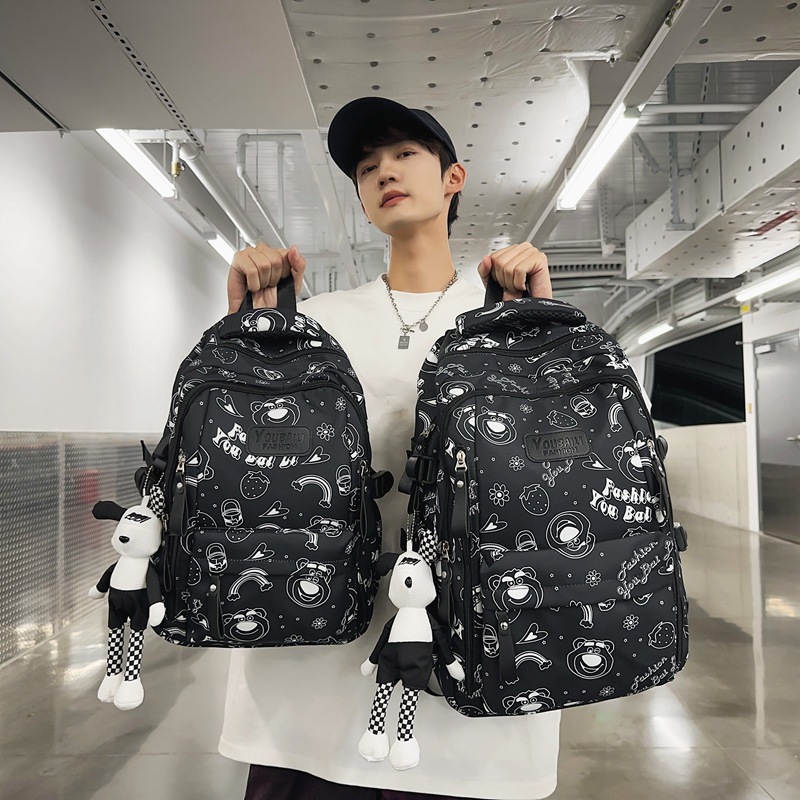 Japanese Harajuku schoolbags, large-capacity travel cartoon backpacks for male junior high school students, and the backpacking trend for female college and high school students details Picture