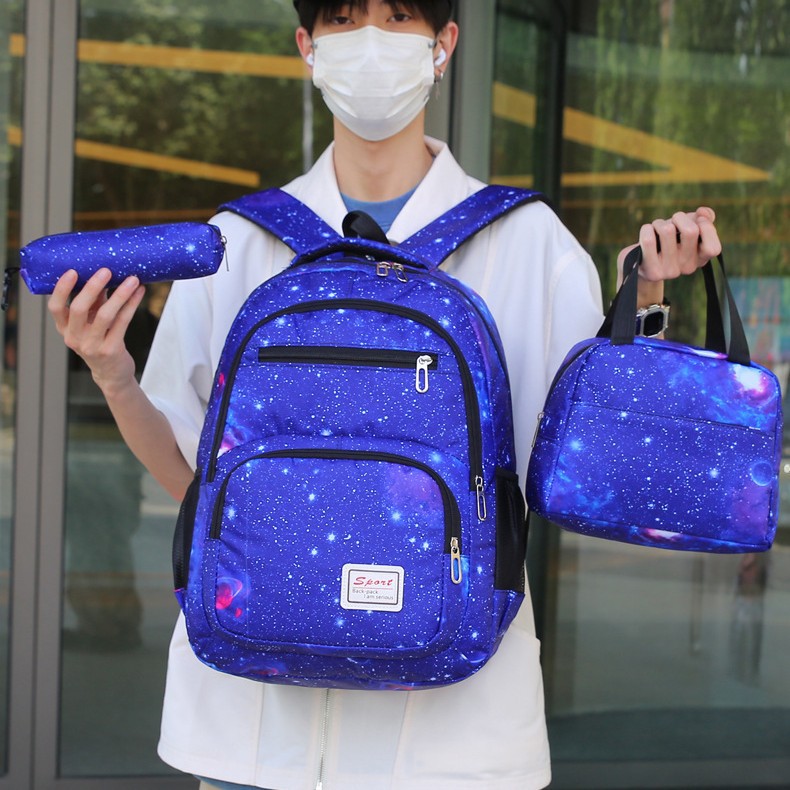 New product release: Starry Sky Edition middle school schoolbag, large capacity water-resistant backpack for primary school students, cross-border delivery full figure