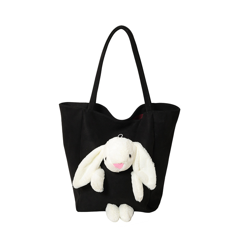 New cute rabbit velvet bag, girl's armpit bag, Korean style, trendy and fashionable, large-capacity single-shoulder bag, personalized bag Item Picture