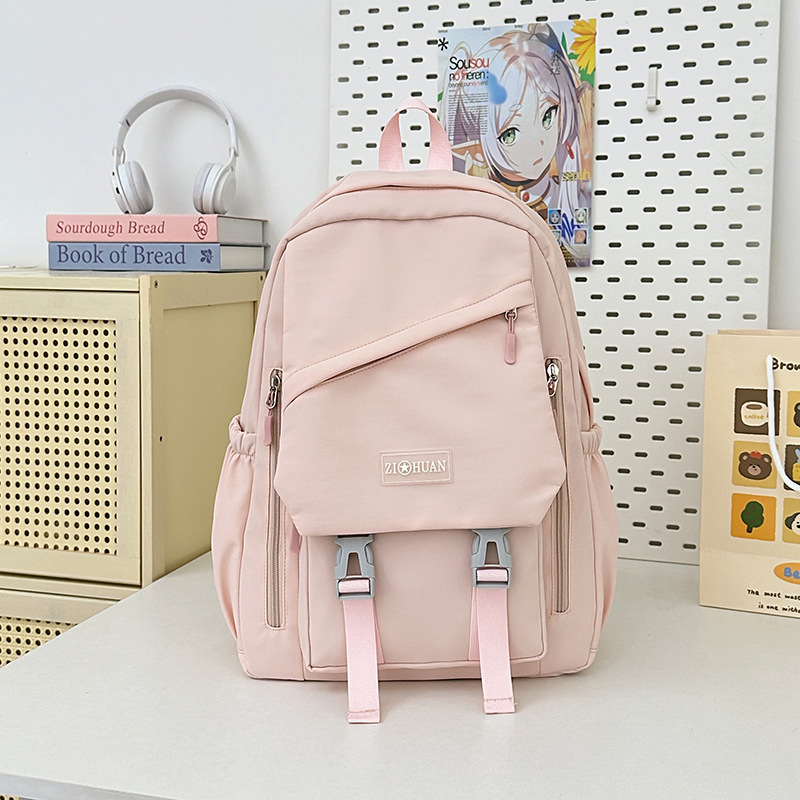 Korean-style versatile schoolbag for female students, Korean-style versatile backpack for junior and senior high school Harajuku, large-capacity solid color forest-themed backpack Specification drawing
