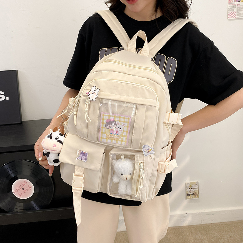 Cute and fashionable schoolbag, high school girl, junior high school student, high appearance level, dirt-resistant backpack, large-capacity computer bag Application Scenario
