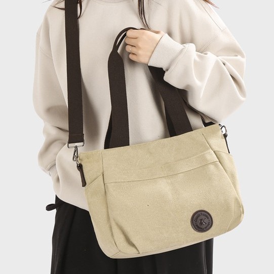 New winter 2024 canvas bag, large capacity, wide shoulder strap, simple women's bag, shopping handbag, casual crossbody bag Specification drawing