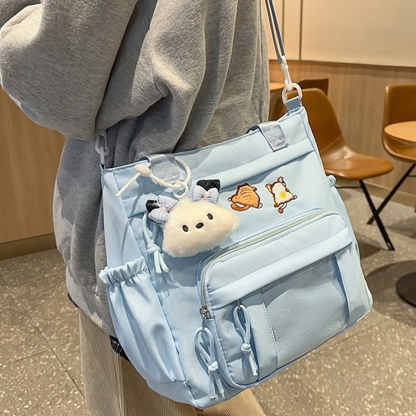 Large-capacity school-style hot girl bag 2024 new style, fresh and cute 2D cute pain bag, soft girl single-shoulder bag details Picture