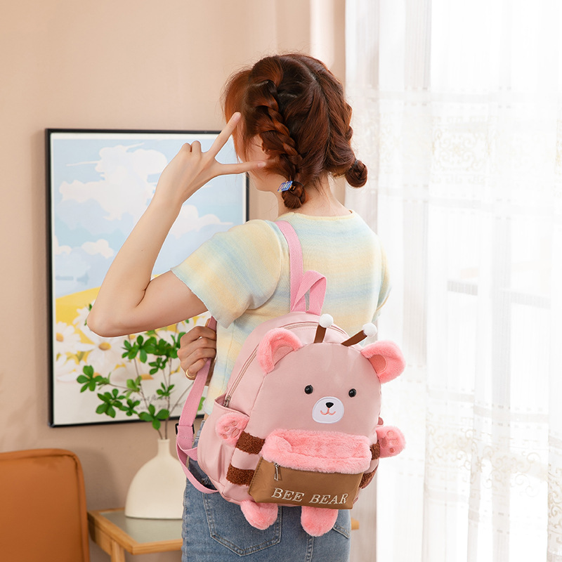 Cute plush cartoon backpack, Japanese-style soft girl primary school bag, autumn and winter bestseller, guinea pig girls' casual backpack Application Scenario