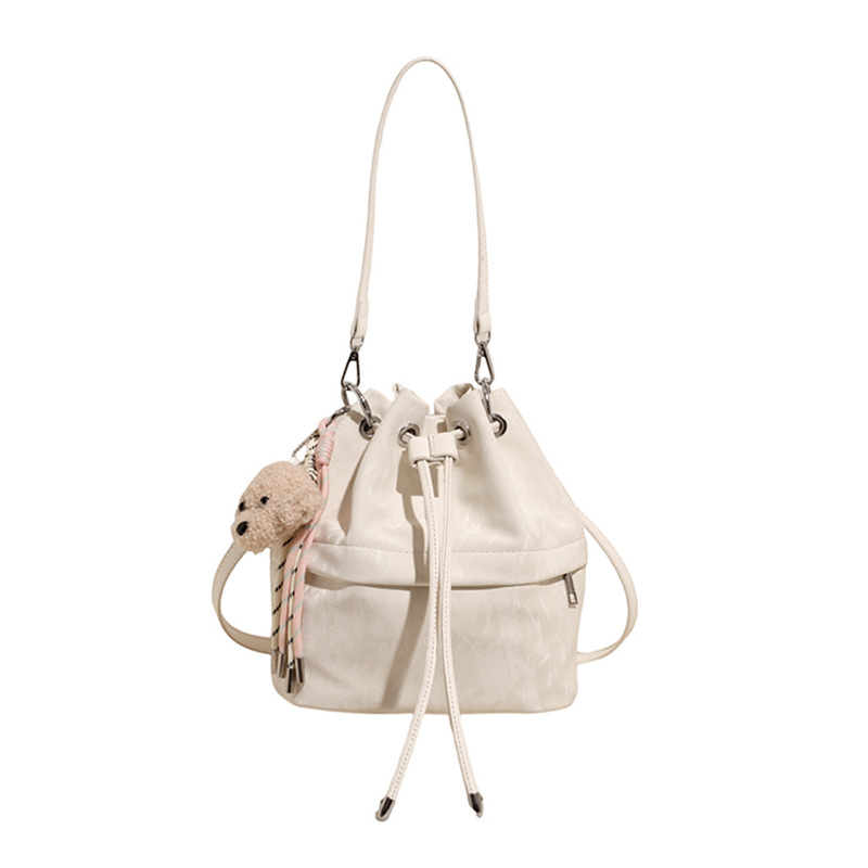 Cross-border 2025 New Style drawstring bucket bag, versatile for women, girlish single-shoulder bag, Instagram-style Korean crossbody bag Item Picture