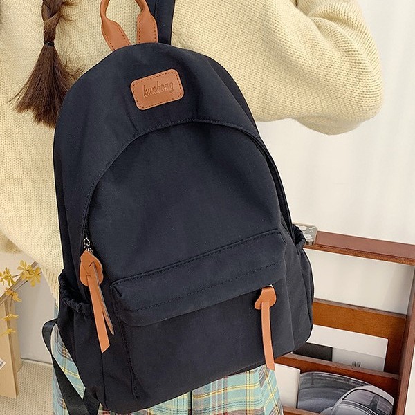 Large-capacity high school niche Instagram versatile schoolbag, student female trend travel backpack, 2024 new backpack, solid color backpack Specification drawing