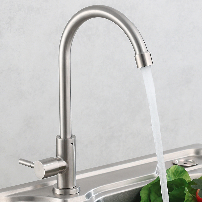 Kitchen sink, faucet switch, washbasin, washbasin, tap water, rotatable single-cooling, stainless steel factory direct sales full figure