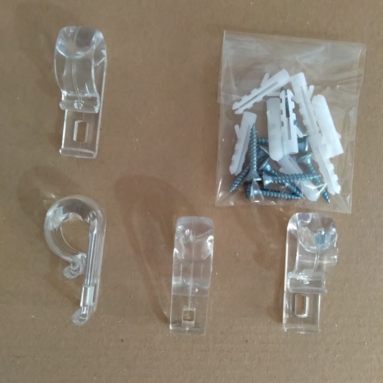 Curtain positioning hooks, curtain wall hooks, roller blind wall hooks, soft gauze blinds, louver hooks, POM hooks, and expansion screws Specification drawing