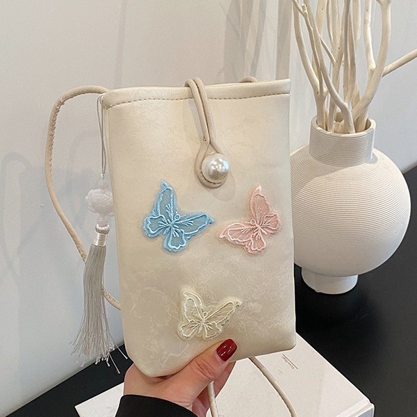 New Chinese-style mini square bag for women 2025 Summer, stylish and versatile, single-shoulder crossbody mobile phone bag Specification drawing