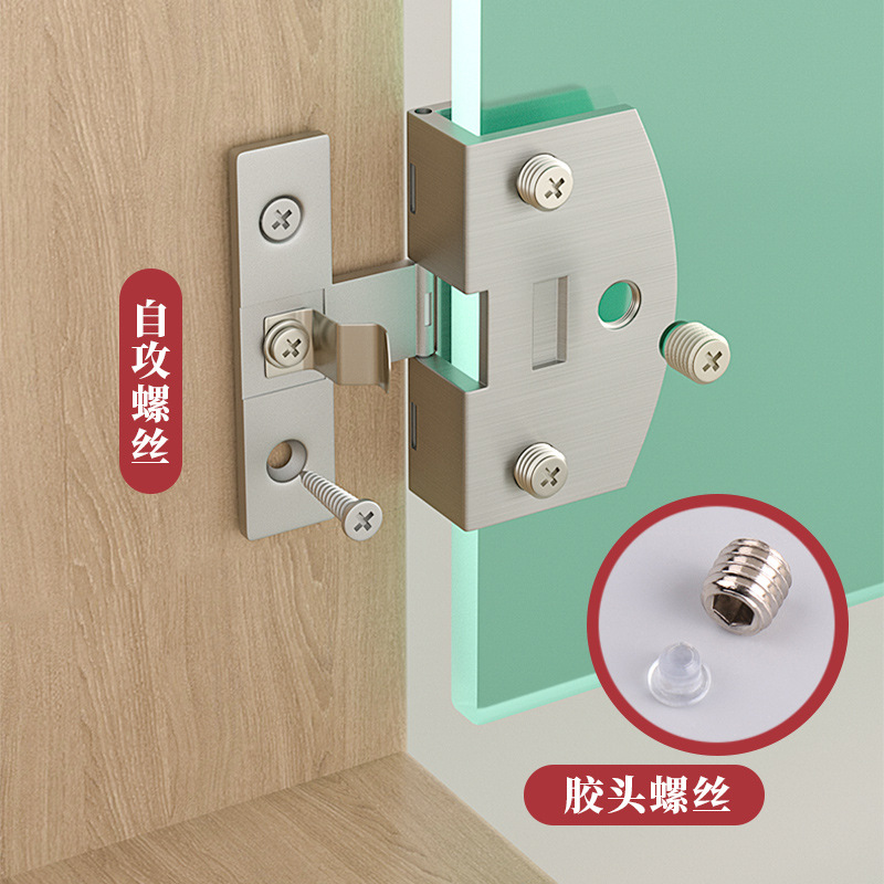 Recommended glass hinge frameless wine cabinet, cabinet display cabinet, glass door hinge fixing clip 90-degree positioning Specification drawing