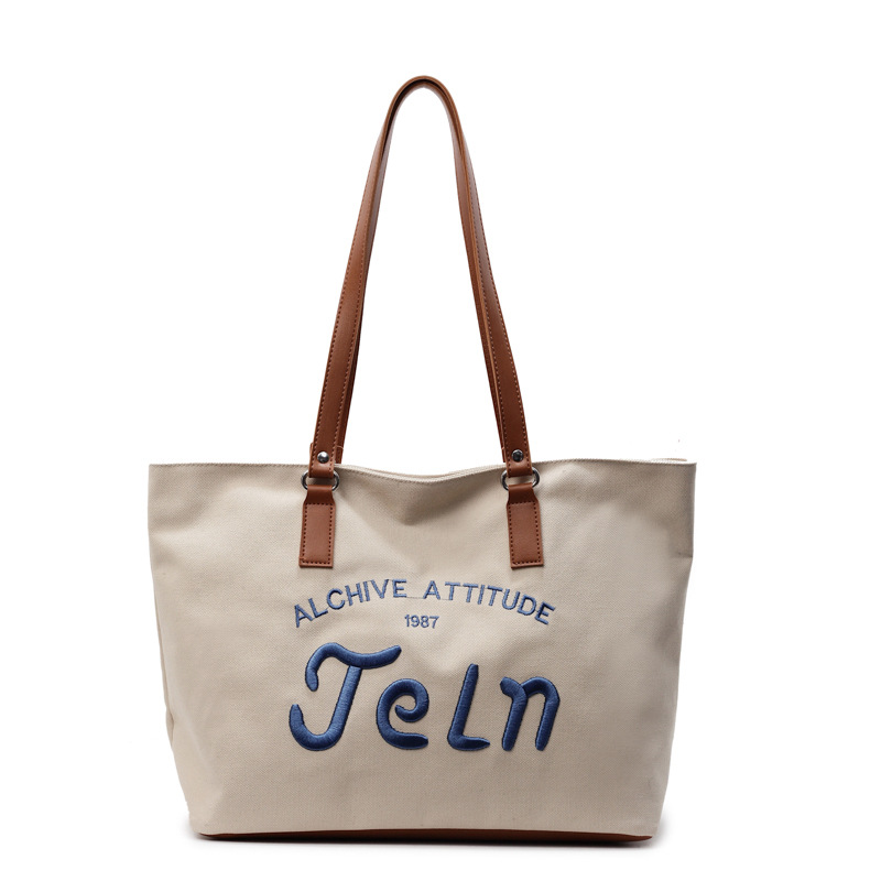 The 2025 new large-capacity embroidered single-shoulder tote bag for class commuting is versatile, casual, fashionable and of high appearance level Item Picture