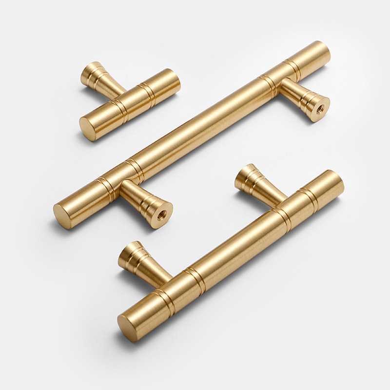 Special offer: Brass handles, cabinet doors, wardrobes, cabinets, drawers, door handles. Simple American-style cabinets in gold, the same style as those on Xiaohongshu details Picture