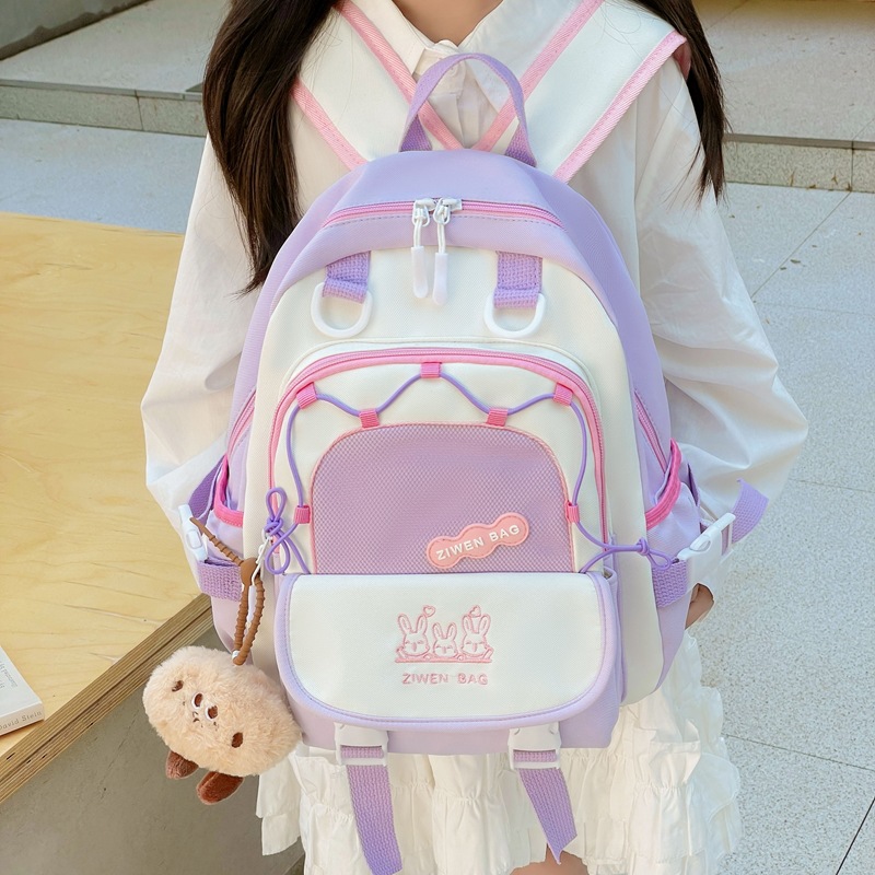 Korean-style children's schoolbag, cute color-blocking backpack for primary school students, large-capacity bag, new travel small backpack for kindergartens Application Scenario