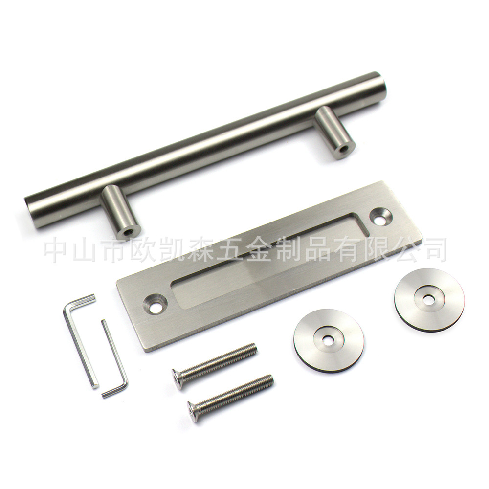 Stainless steel handle for barn door, double-sided interior wooden door, universal American-style bathroom glass door handle Item Picture