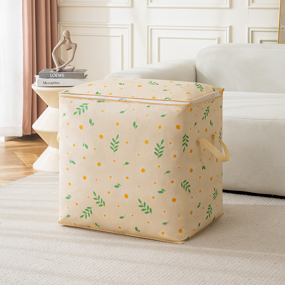 Printed clothing storage bags, moisture-proof and dust-proof cotton quilt bags, moving luggage storage bags, household large-capacity miscellaneous bags Specification drawing