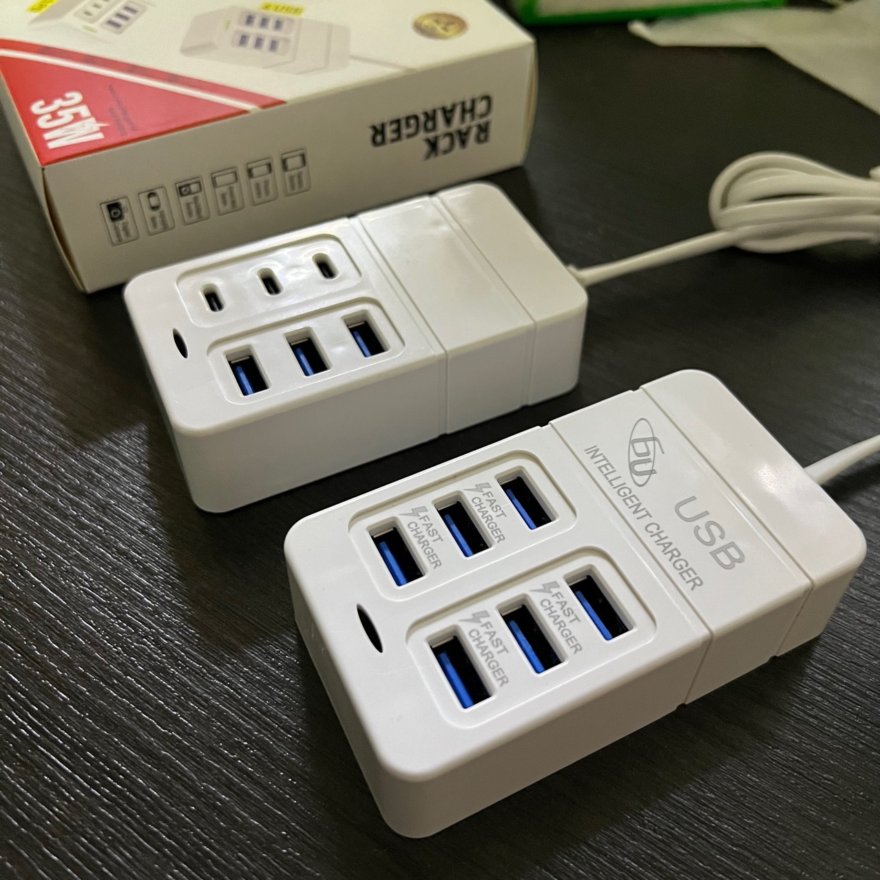 New power strip charger, 6usb multi-port pd mobile phone charger, extension cable, fast charging socket, Android universal 35w details Picture
