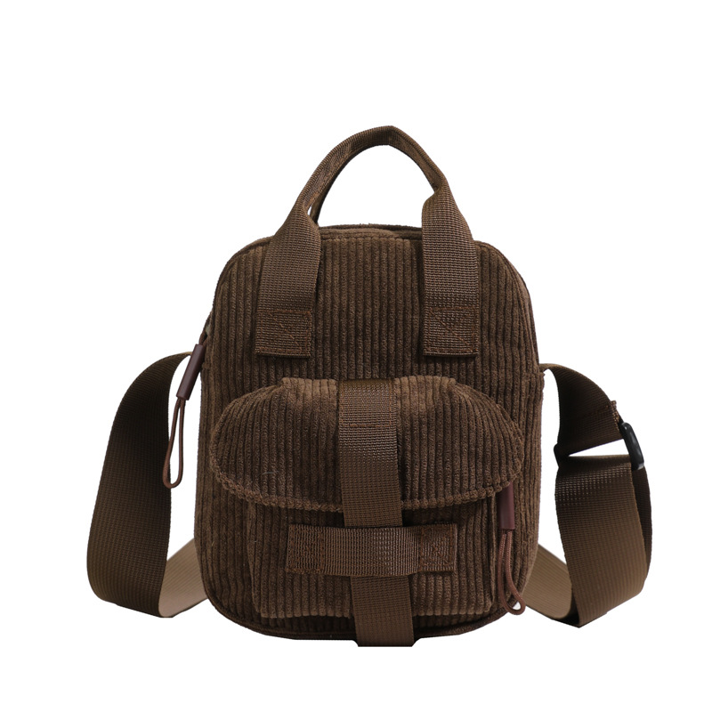 Fashionable new single-shoulder crossbody bag for 2024 autumn and winter, corduroy phone bag, outdoor sports small bag, design sense crossbody bag Item Picture