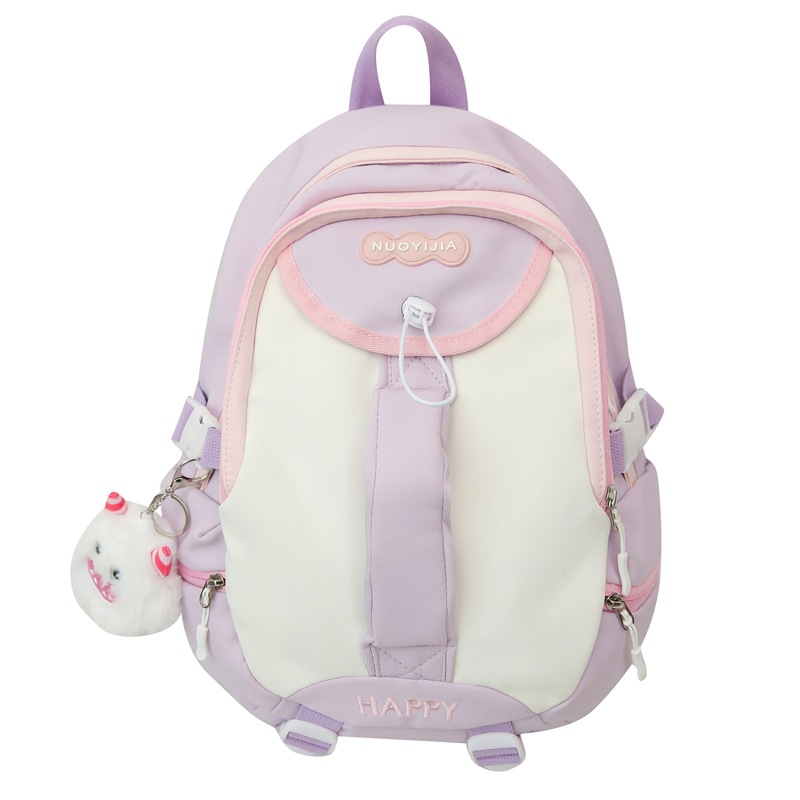 High appearance level schoolbag, birthday series for girls, ins, large-capacity backpack for middle and high school students, dopamine soft girl travel backpack Item Picture