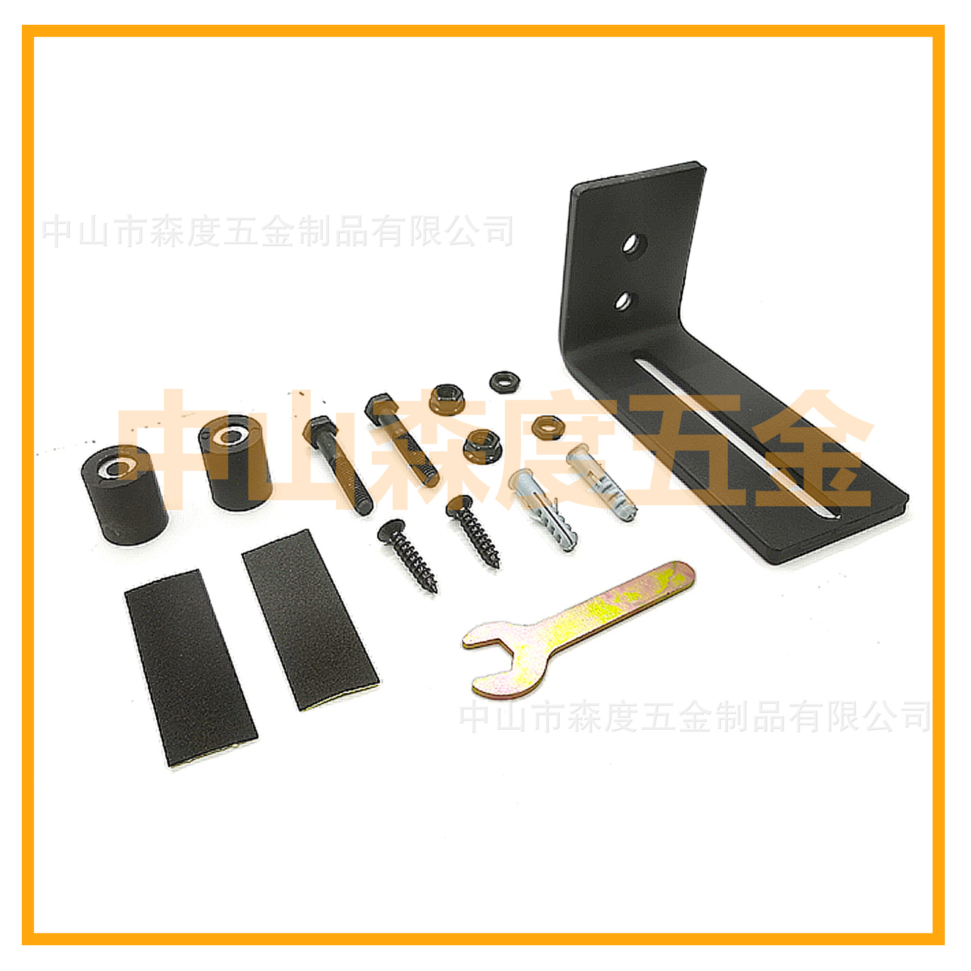 Barn door hanging rail anti-swing device eight-in-one, multiple installation methods guide sliding door, double-hole wheel anti-swing barn door Specification drawing