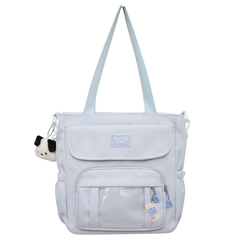 Large-capacity commuter tote bag, Japanese-style ins student canvas bag for class, fresh and niche crossbody bag for college girls Item Picture