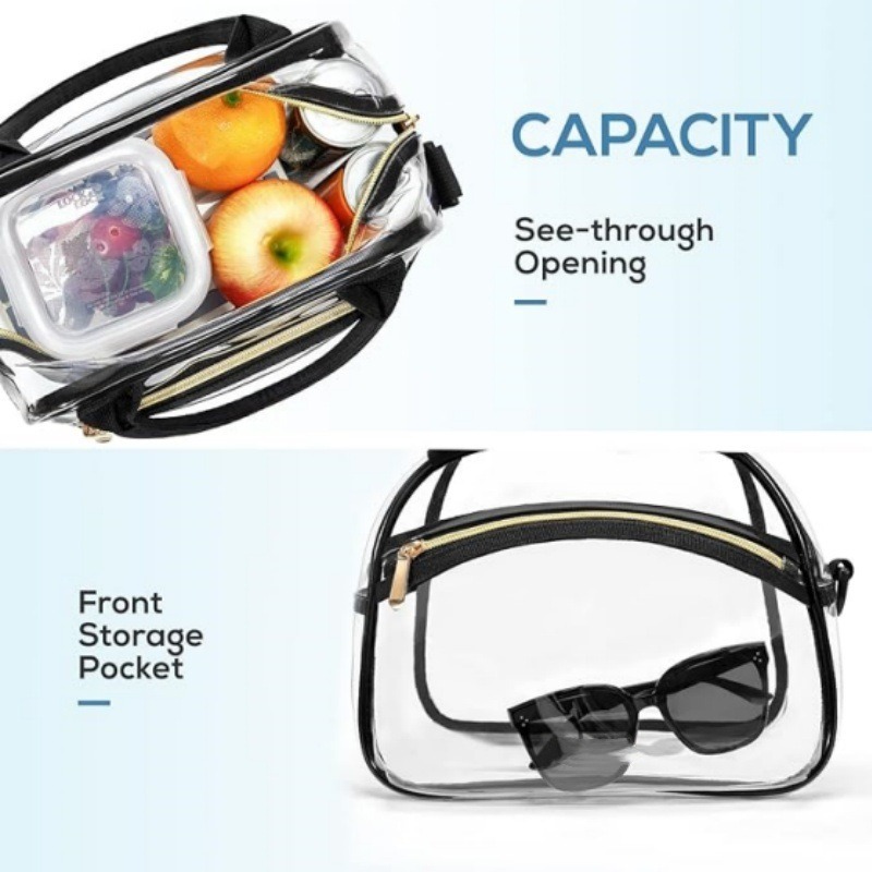 New transparent makeup and toiletry bag, hand-held bath bag, waterproof large-capacity simple storage bag, pvc lunch bag full figure