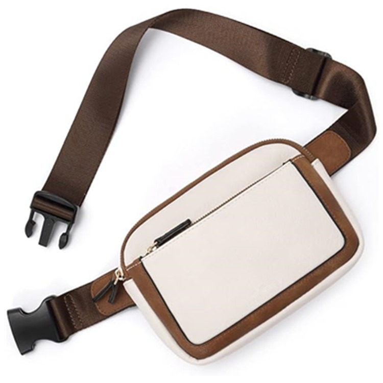 Best-selling outdoor pu leather women's waist bag, crossbody bag, adjustable shoulder strap, artificial leather women's waist bag Item Picture