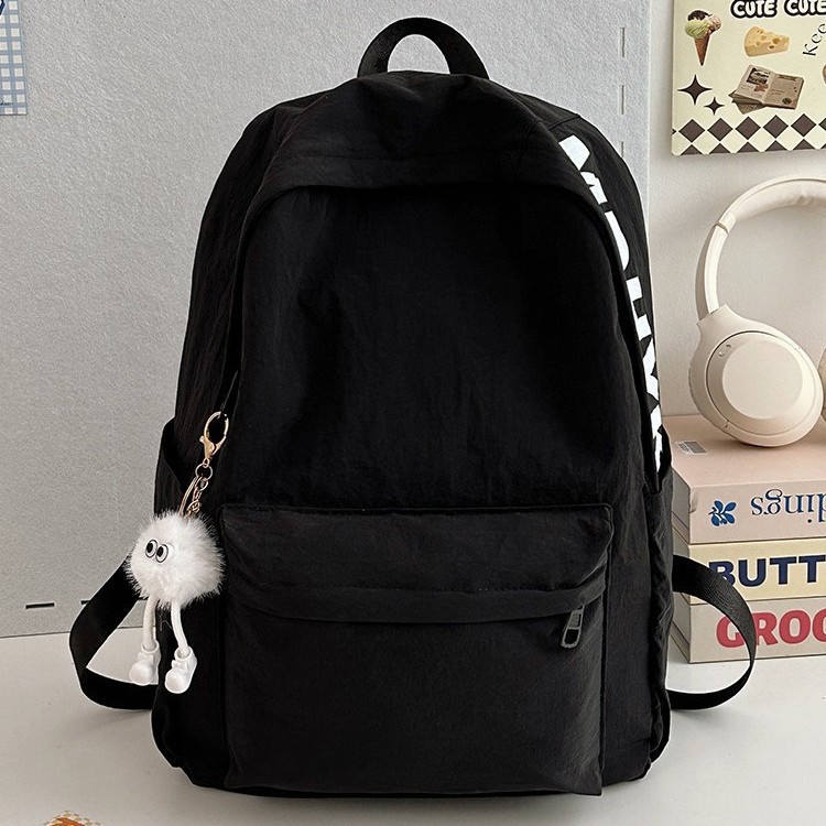 A cute student macaron letter backpack for casual students on Instagram. It's a simple, trendy and fresh backpack Specification drawing