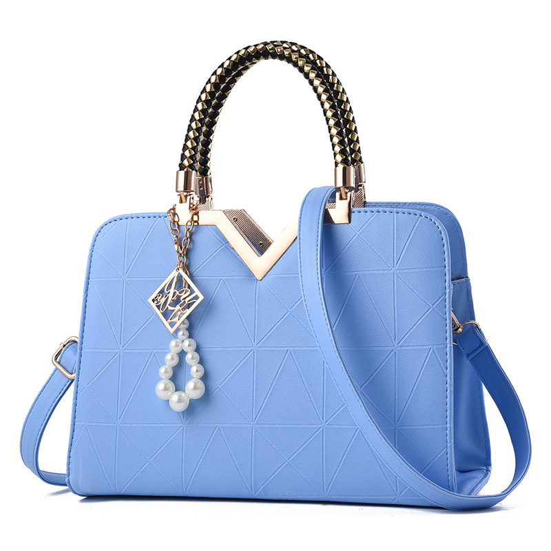 New V-shaped patterned cross-border trade large-capacity, stylish and elegant Korean-style simple women's bag, one-piece consignment Specification drawing