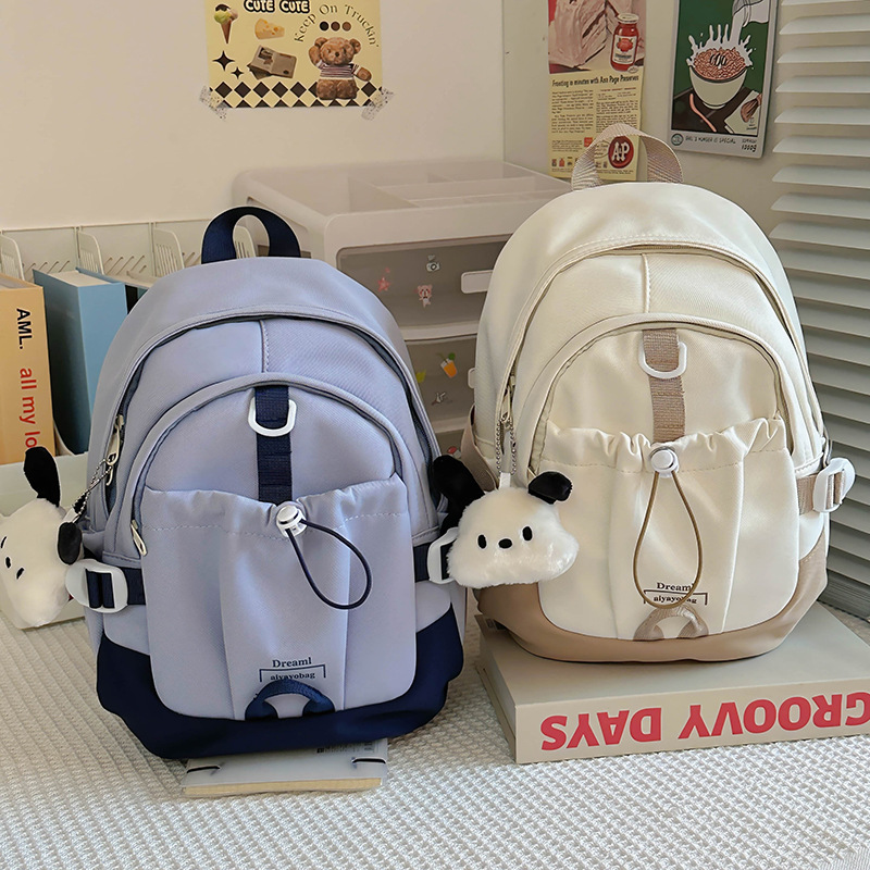 Korean-style cute mini backpack for girls, lightweight new trendy nylon small backpack, forest-themed junior high school girl schoolbag full figure