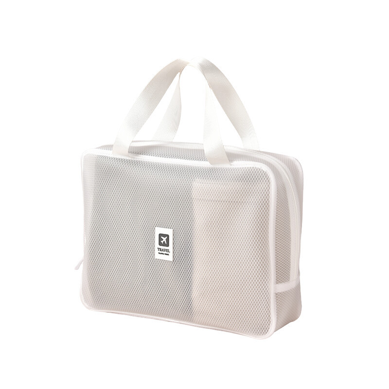 Portable hand-held makeup bag with a high-end feel, large-capacity men's and women's toiletry bag, square for carrying and storage when going out Item Picture