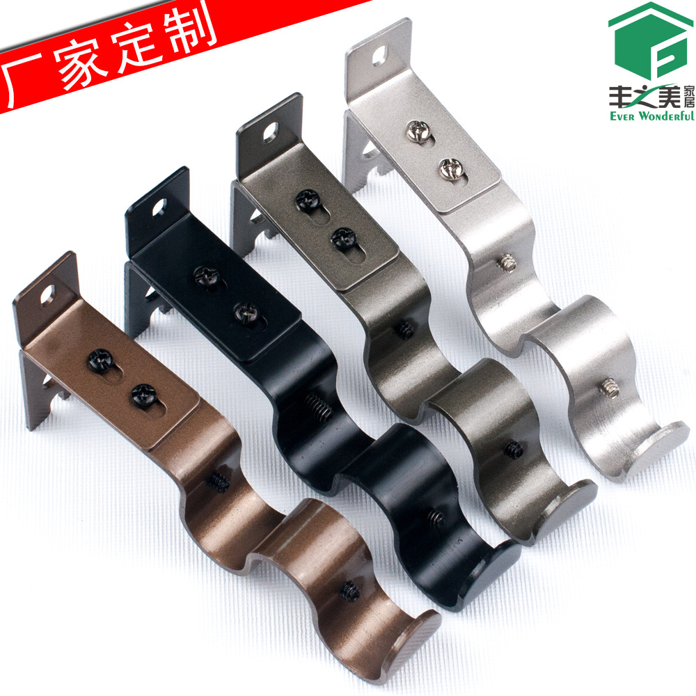Specialized manufacturer's metal curtain rods, Roman rods, brackets, brackets, curtain accessories, single rods, double rods, hooks, multiple types for wholesale Specification drawing