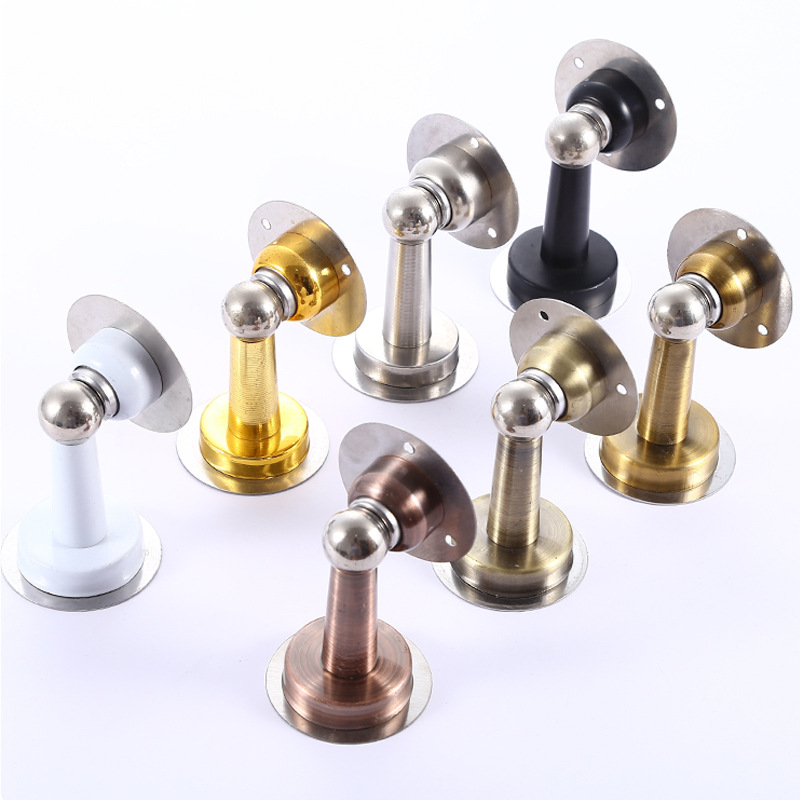 Strong magnetic thickened perforated stainless steel invisible door wall suction, wooden door engineering model door stop suction, anti-collision door stop suction details Picture