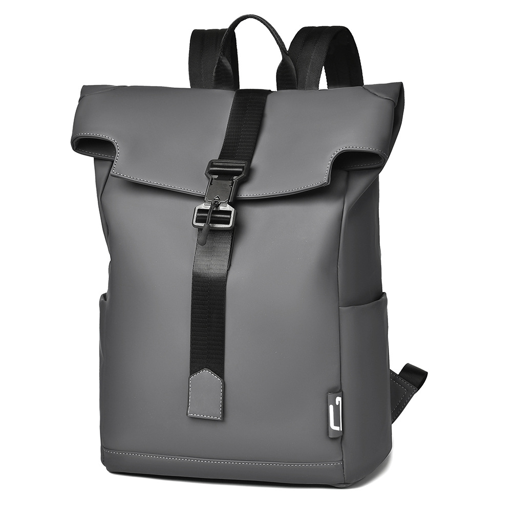 Men's fashionable casual backpack, large-capacity flip cover magnetic buckle business commuting computer bag, outdoor travel backpack Item Picture