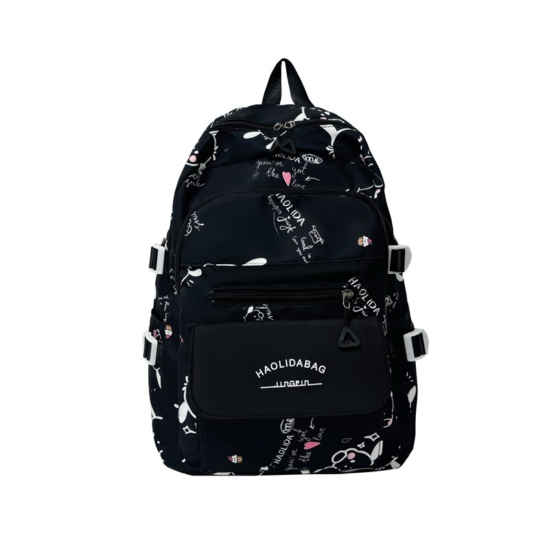 Japanese-style schoolbag, cute cartoon printed puppy on Instagram, middle school backpack, large capacity, versatile and soft girl backpack Item Picture