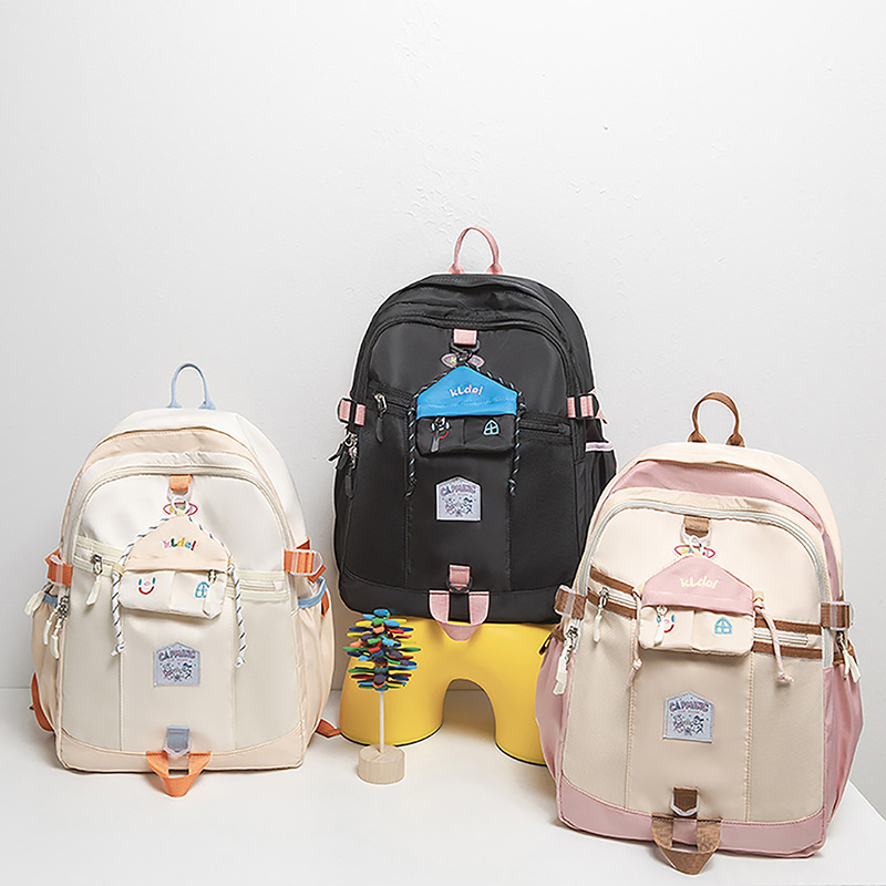 Cute house schoolbag for girls, Instagram backpack, lightweight and large-capacity backpack for junior high school, senior high school and college students, for traveling full figure